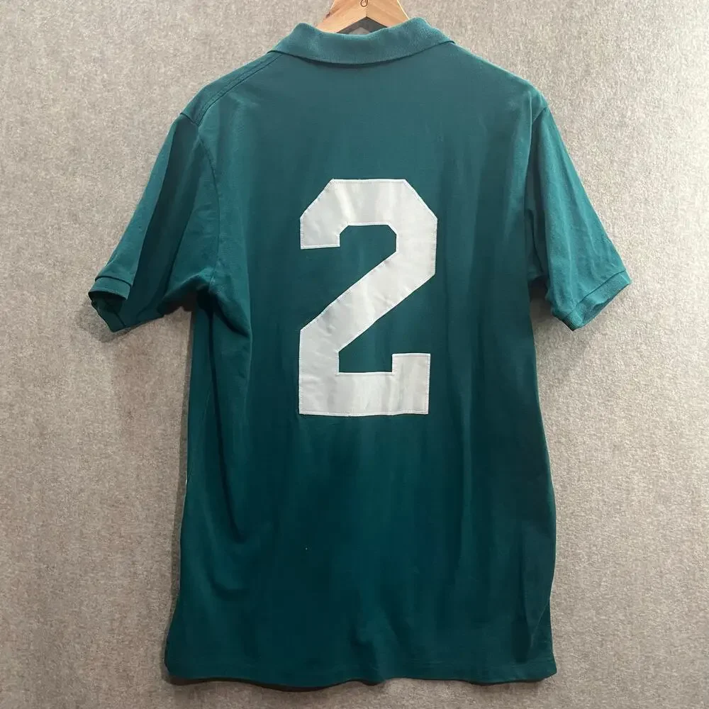 Vintage All Sports By Somers Darby’s Folly Rugby Polo Green Size L Made in USA - Picture 5 of 9